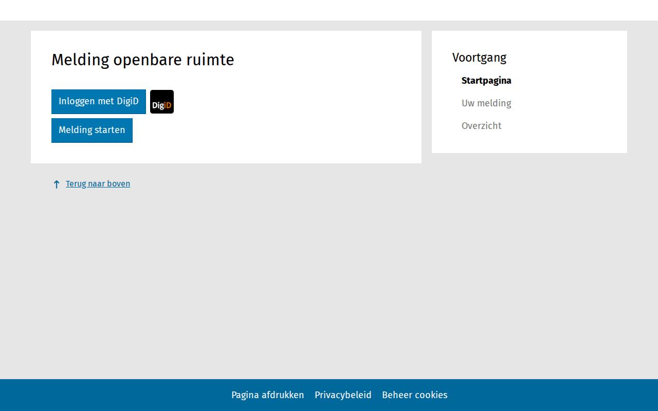 Startpagina van het formulier