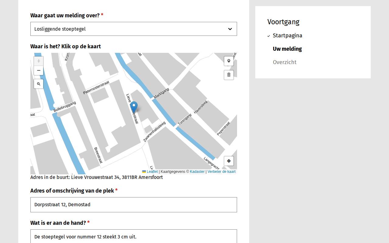 Melding invullen