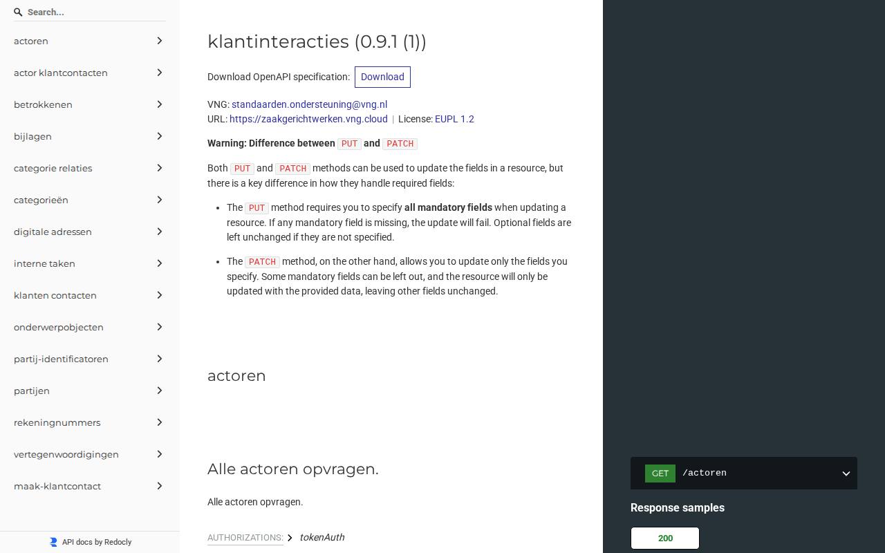 Documentatie Klantinteracties API